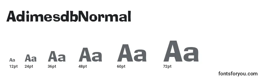 Размеры шрифта AdimesdbNormal