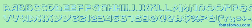 フォントMachiavelliShadow – 青い文字は緑の背景です。