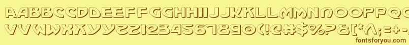 MachiavelliShadow Font – Brown Fonts on Yellow Background