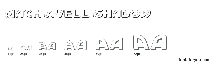 Размеры шрифта MachiavelliShadow