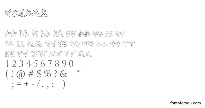 A fonte Noname – alfabeto, números, caracteres especiais