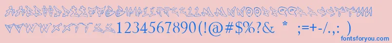 Noname Font – Blue Fonts on Pink Background