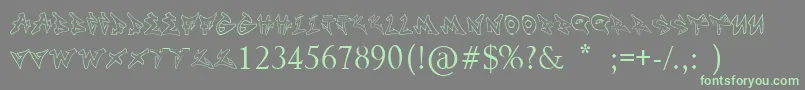 フォントNoname – 灰色の背景に緑のフォント