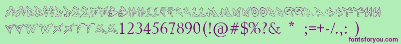 Noname Font – Purple Fonts on Green Background