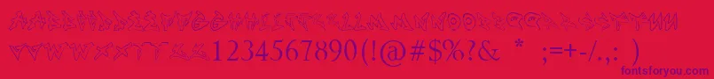 Noname Font – Purple Fonts on Red Background