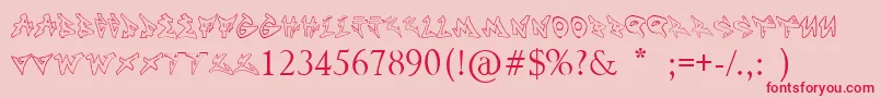 Noname Font – Red Fonts on Pink Background