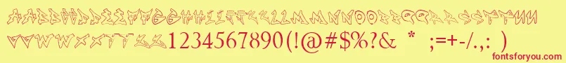 Noname Font – Red Fonts on Yellow Background