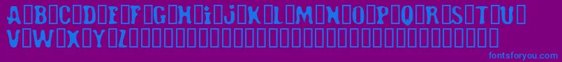 フォントRoadHoe – 紫色の背景に青い文字