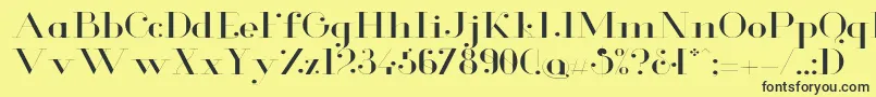 GlamorLightextended Font – Black Fonts on Yellow Background