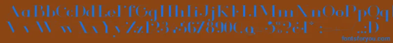 GlamorLightextended Font – Blue Fonts on Brown Background