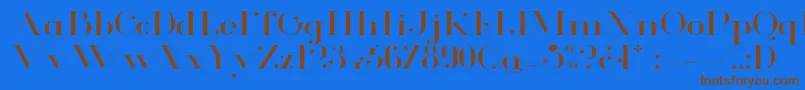 GlamorLightextended-fontti – ruskeat fontit sinisellä taustalla
