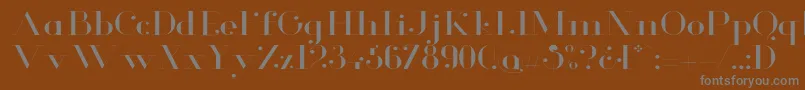 フォントGlamorLightextended – 茶色の背景に灰色の文字