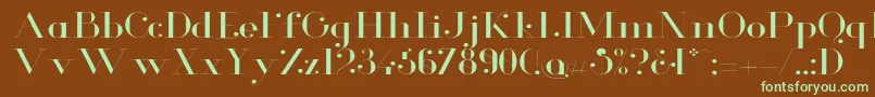 GlamorLightextended Font – Green Fonts on Brown Background