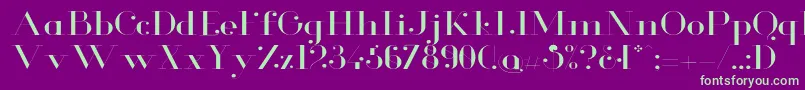 GlamorLightextended Font – Green Fonts on Purple Background
