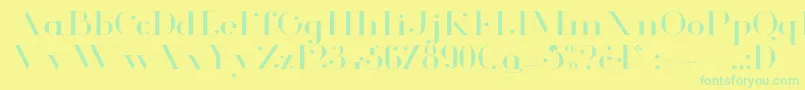 GlamorLightextended Font – Green Fonts on Yellow Background