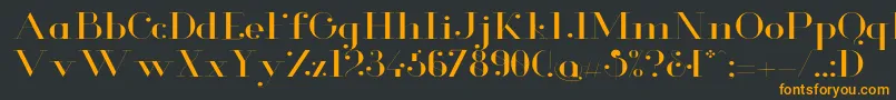 GlamorLightextended Font – Orange Fonts on Black Background