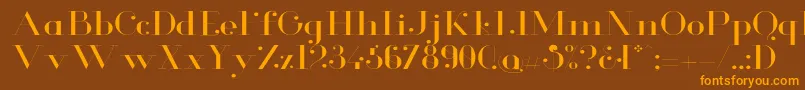 GlamorLightextended Font – Orange Fonts on Brown Background