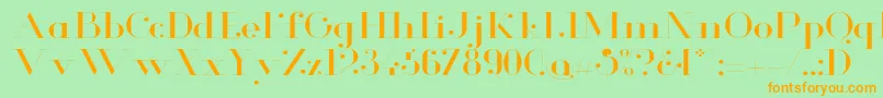GlamorLightextended Font – Orange Fonts on Green Background