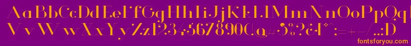 GlamorLightextended Font – Orange Fonts on Purple Background