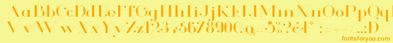 GlamorLightextended Font – Orange Fonts on Yellow Background