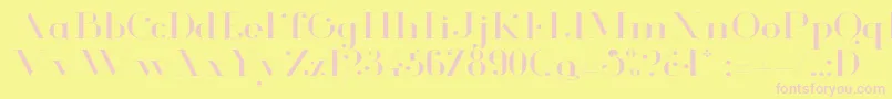 GlamorLightextended Font – Pink Fonts on Yellow Background