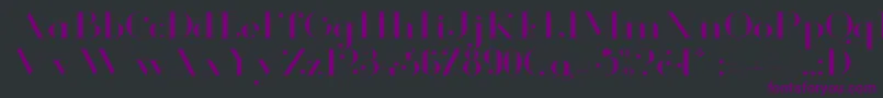 Czcionka GlamorLightextended – fioletowe czcionki na czarnym tle