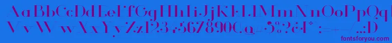 GlamorLightextended Font – Purple Fonts on Blue Background