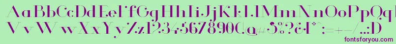 GlamorLightextended Font – Purple Fonts on Green Background