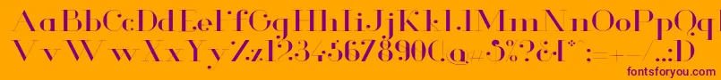 GlamorLightextended Font – Purple Fonts on Orange Background