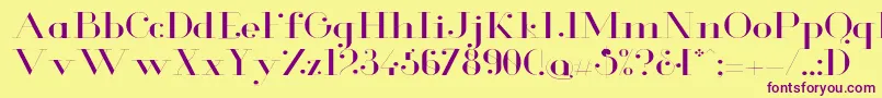 GlamorLightextended Font – Purple Fonts on Yellow Background