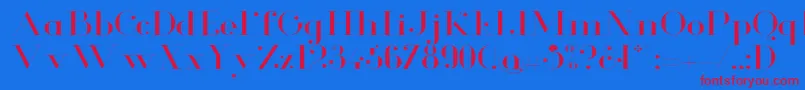 GlamorLightextended Font – Red Fonts on Blue Background