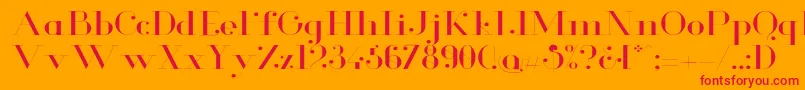 GlamorLightextended Font – Red Fonts on Orange Background
