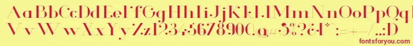 GlamorLightextended Font – Red Fonts on Yellow Background