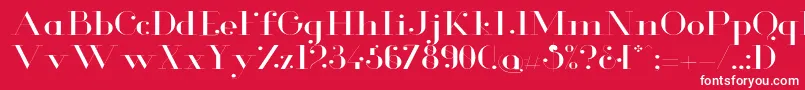 GlamorLightextended Font – White Fonts on Red Background