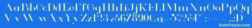 GlamorLightextended Font – Yellow Fonts on Blue Background