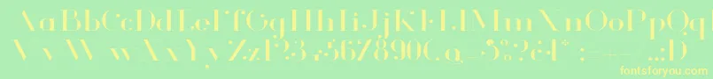 GlamorLightextended Font – Yellow Fonts on Green Background