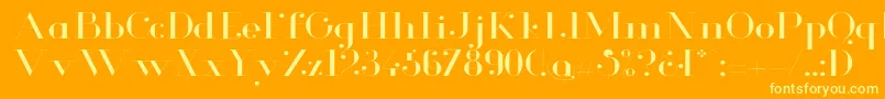GlamorLightextended Font – Yellow Fonts on Orange Background