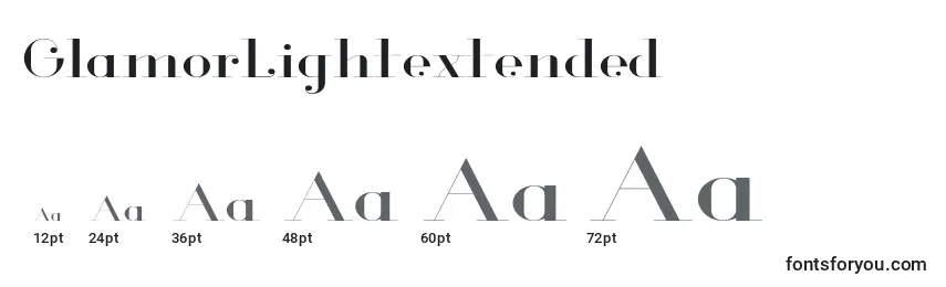 GlamorLightextended (104475) Font Sizes