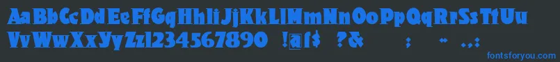 Onkochsroots Font – Blue Fonts on Black Background