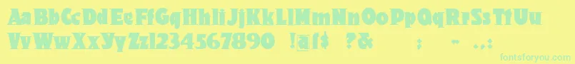 Шрифт Onkochsroots – зелёные шрифты на жёлтом фоне