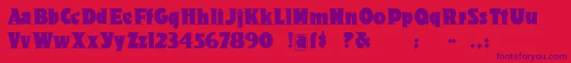 Onkochsroots Font – Purple Fonts on Red Background