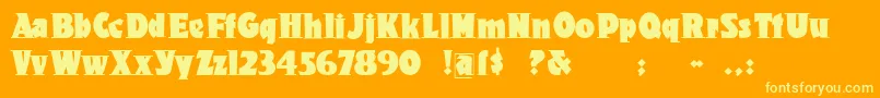 Onkochsroots-Schriftart – Gelbe Schriften auf orangefarbenem Hintergrund