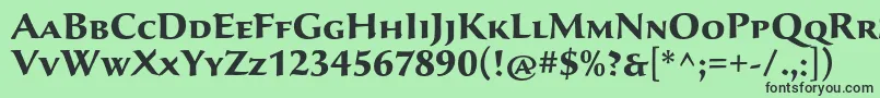 Шрифт SavaproBold – чёрные шрифты на зелёном фоне