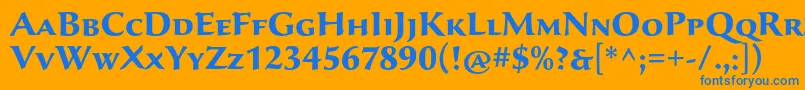 SavaproBold Font – Blue Fonts on Orange Background