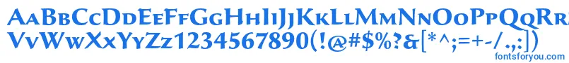 フォントSavaproBold – 白い背景に青い文字