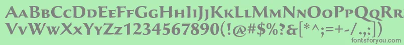 フォントSavaproBold – 緑の背景に灰色の文字