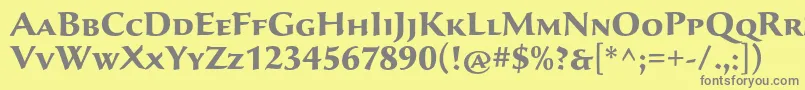 フォントSavaproBold – 黄色の背景に灰色の文字