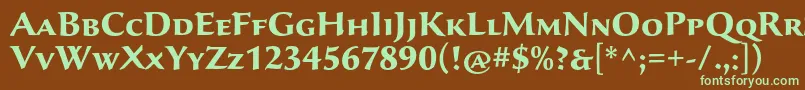 Шрифт SavaproBold – зелёные шрифты на коричневом фоне