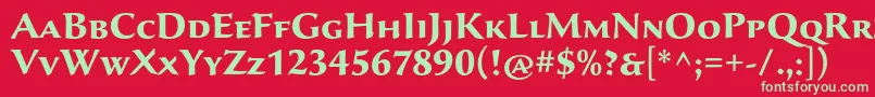 フォントSavaproBold – 赤い背景に緑の文字