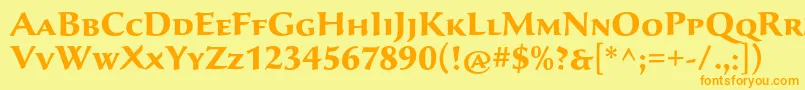 SavaproBold Font – Orange Fonts on Yellow Background